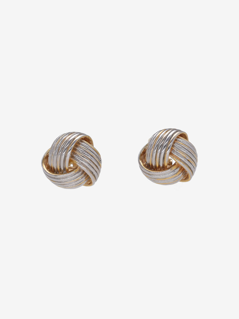 Vintage Woven Button Clip-On Earrings WCV13032025.48.8  Vintage 