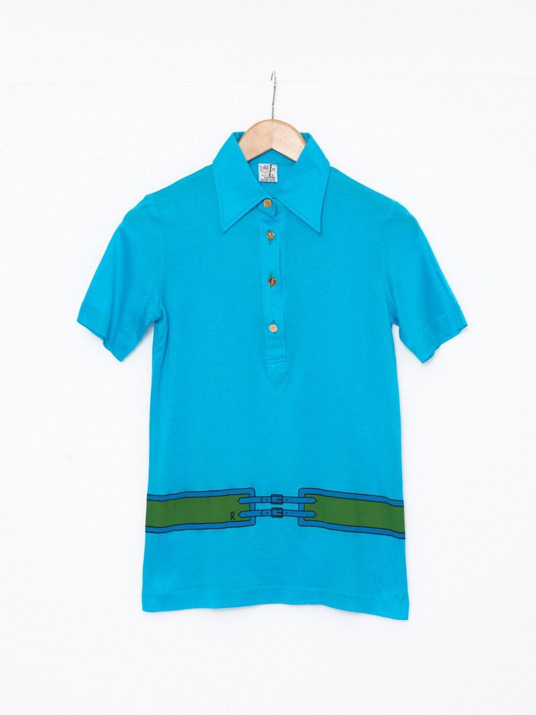 1970s Roberta Di Camerino sky-blue polo shirt in lightweight cotton W22051918  Roberta di Camerino 