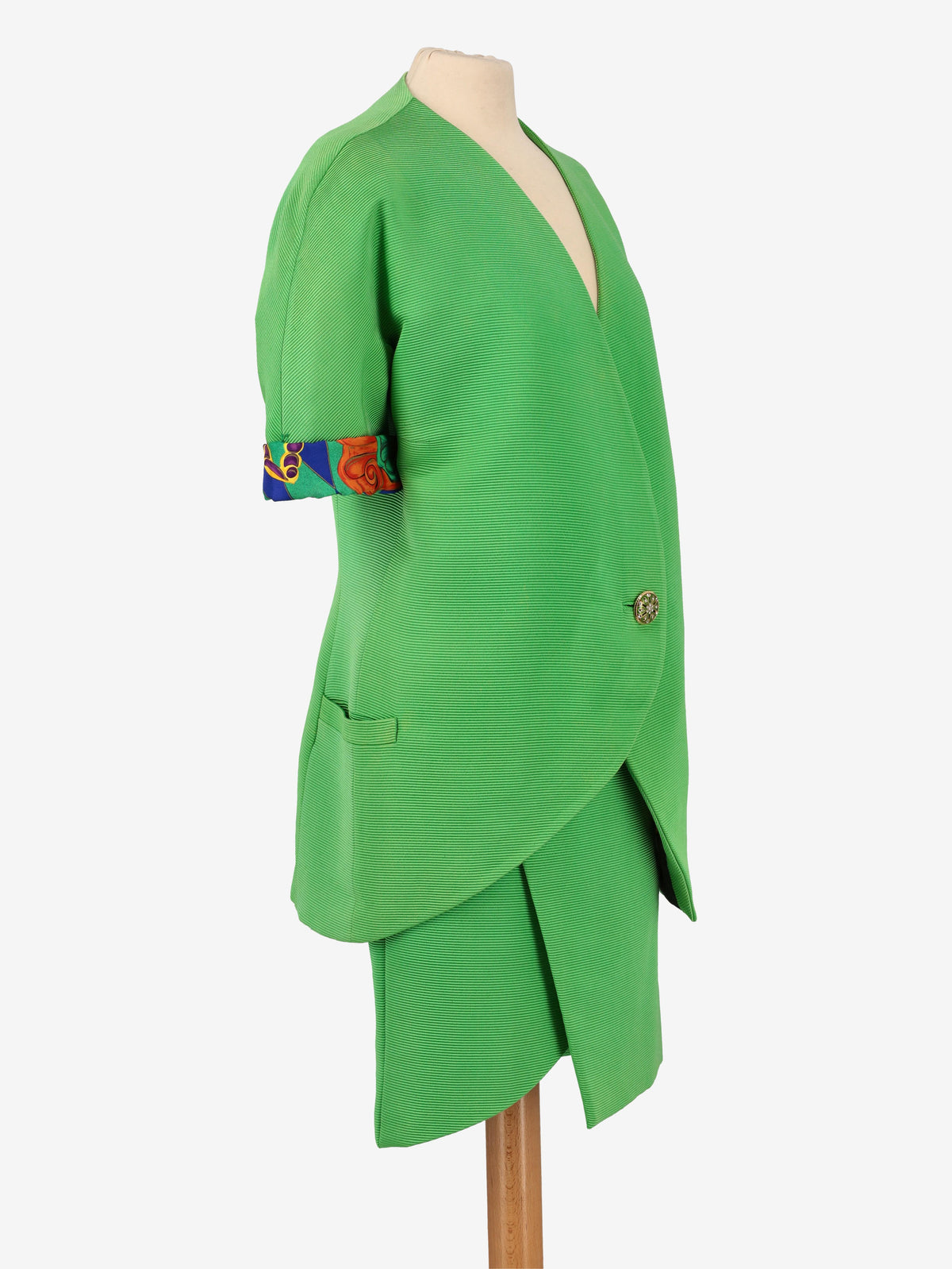 Atelier Versace Green Textured Suit W04032025_17  Gianni Versace 