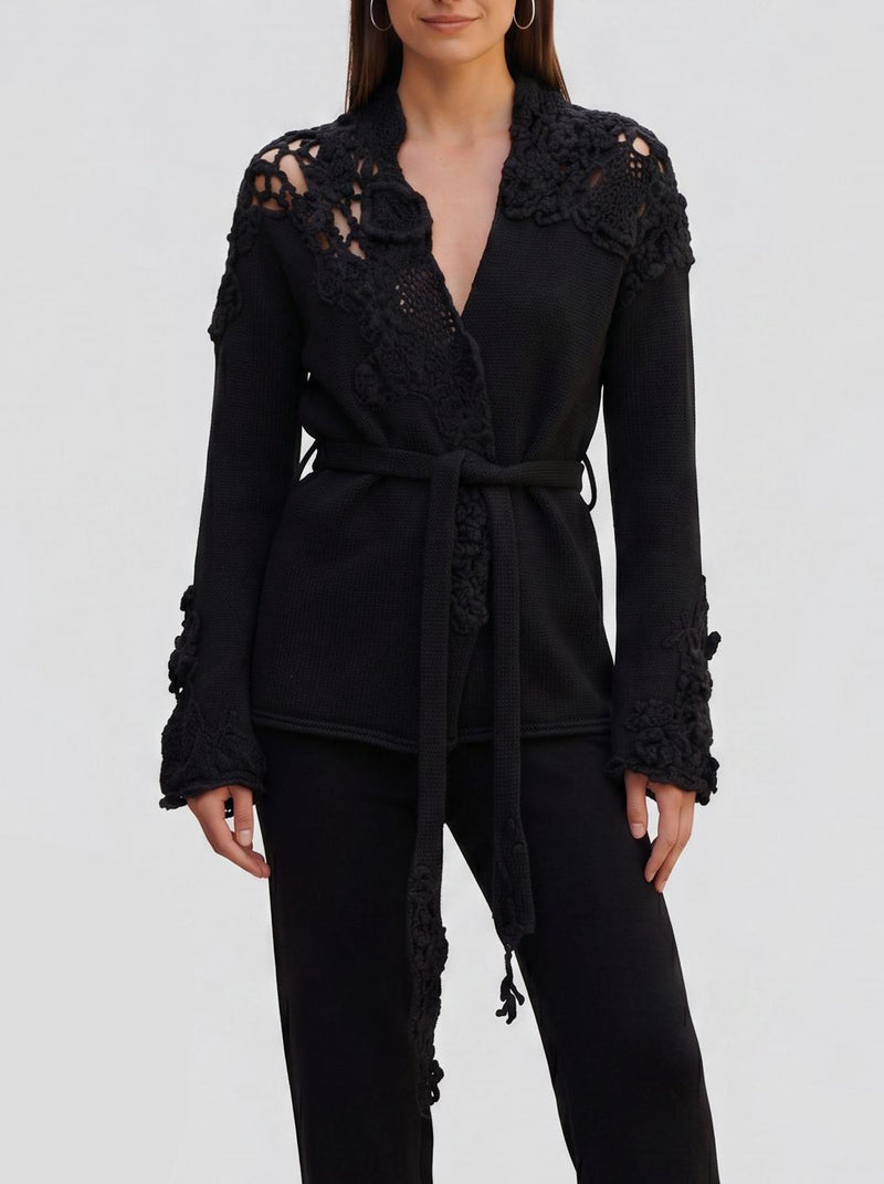 Kenzo Knitted Cardigan with Floral Cut-Out Details MR311024.29BIS  Kenzo 
