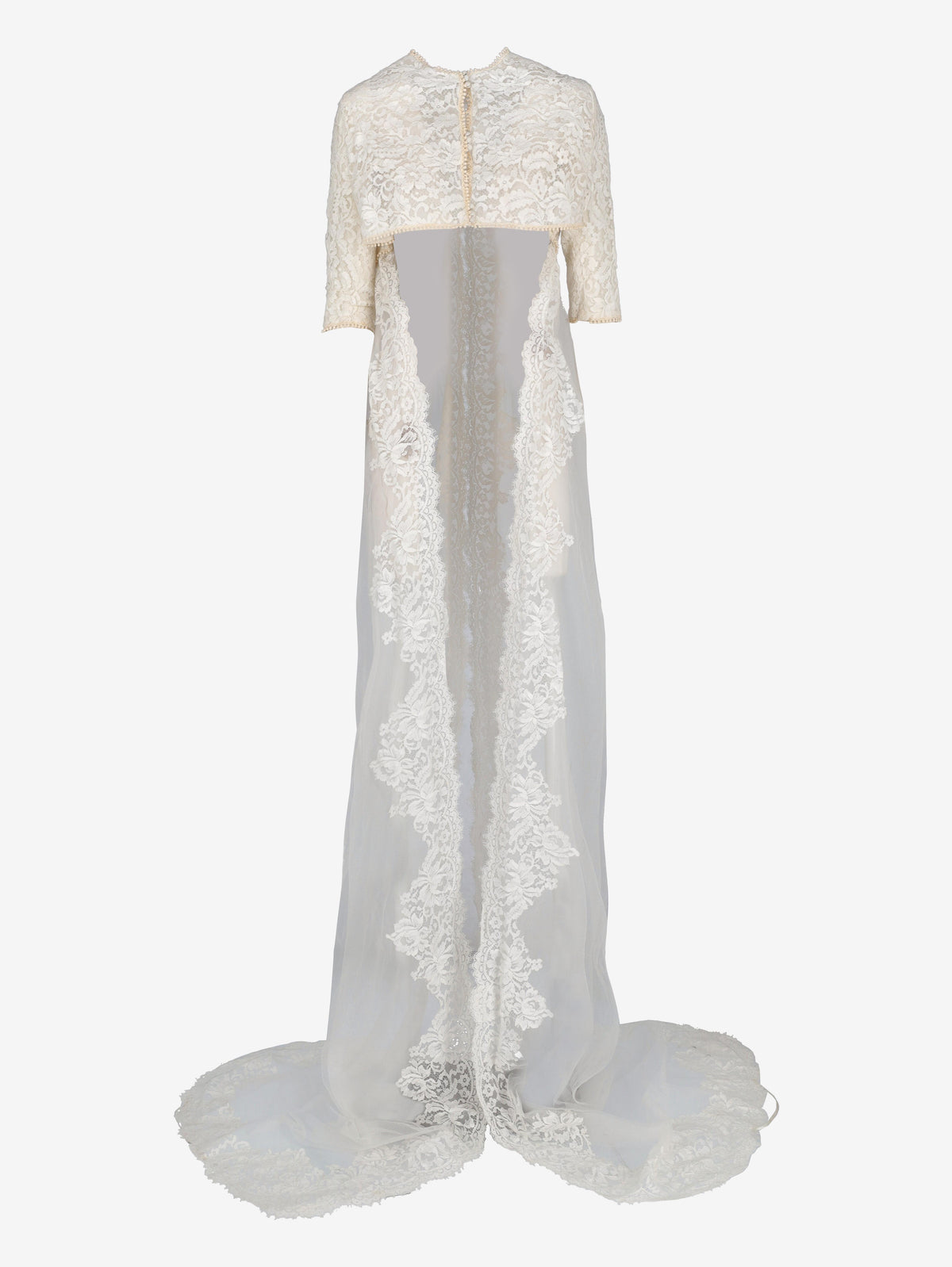 High-Low Bridal Cape in Lace M1702106  Vintage 
