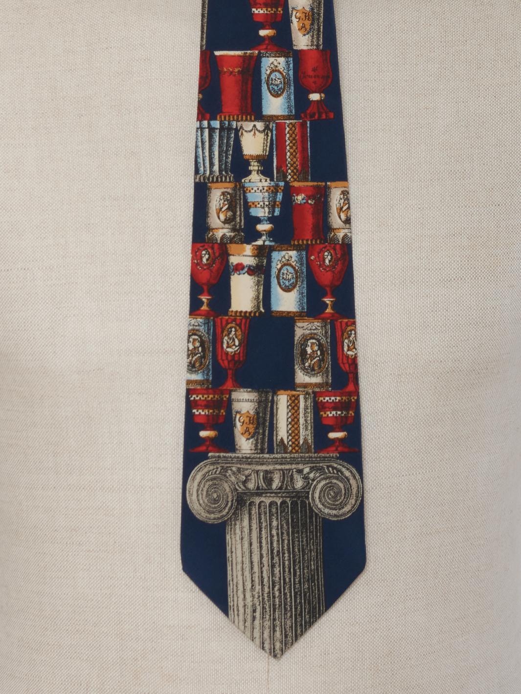Fornasetti Silk Tie with Glasses Print W23092203  Fornasetti 