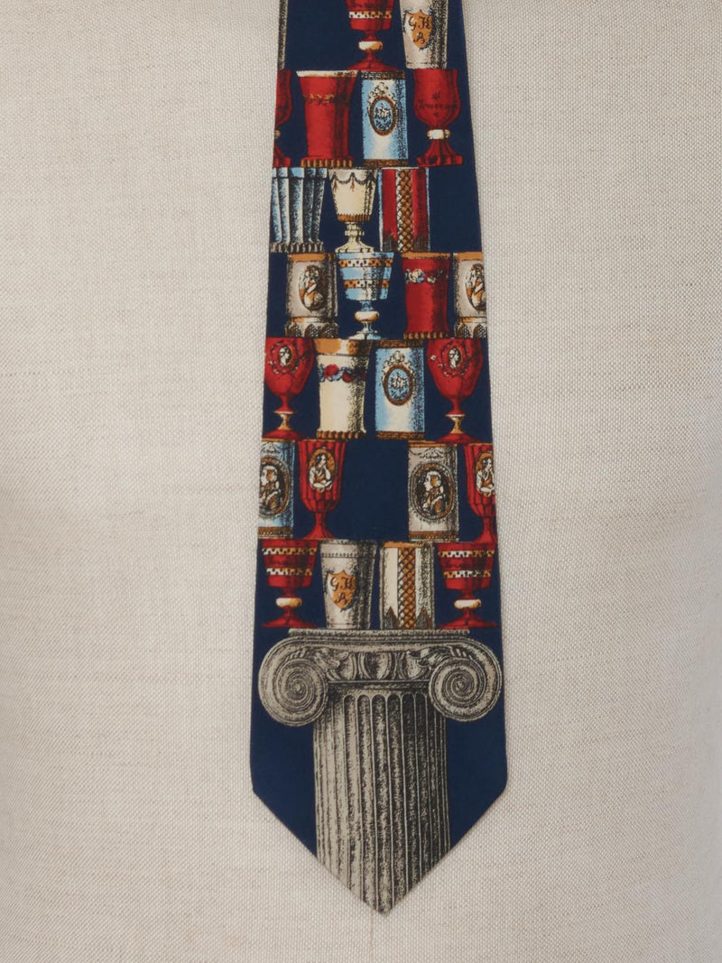 Fornasetti Silk Tie with Glasses Print W23092203  Fornasetti 