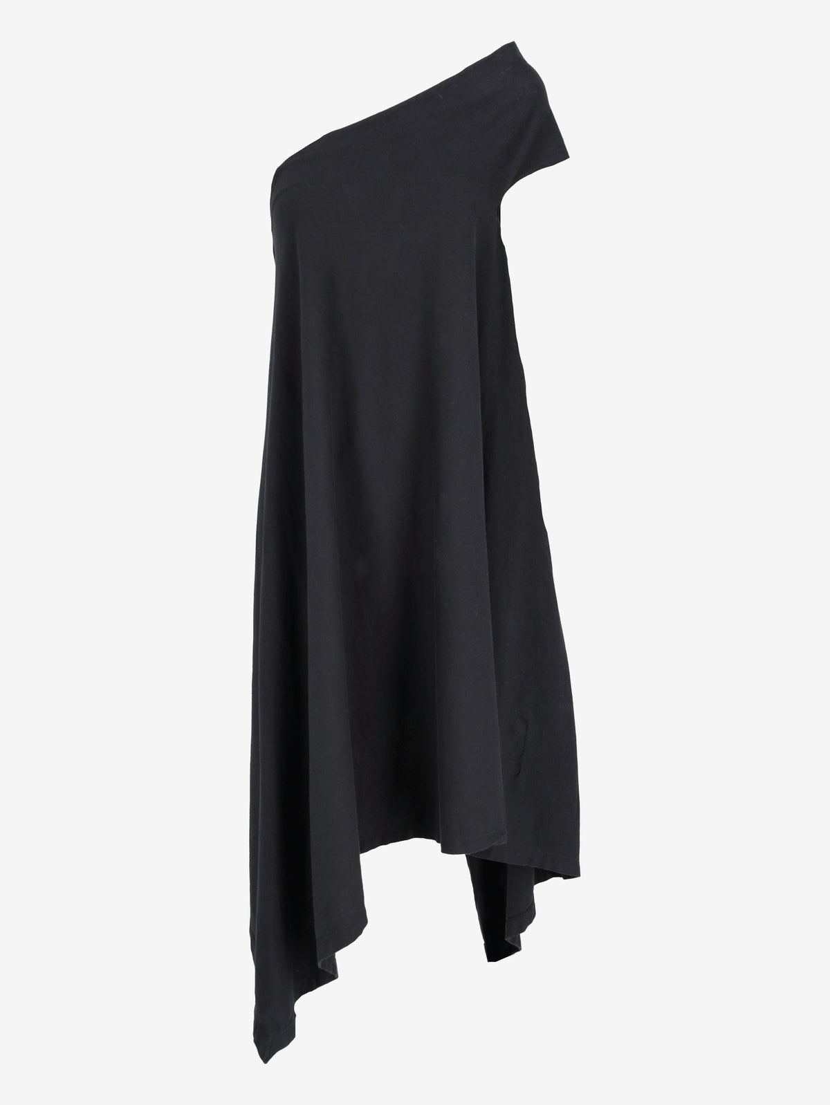 Rick Owens DRKSHDW One Shoulder Asymmetrical Dress in Black Cotton RM300625.56  Drkshdw - Rick Ownes 