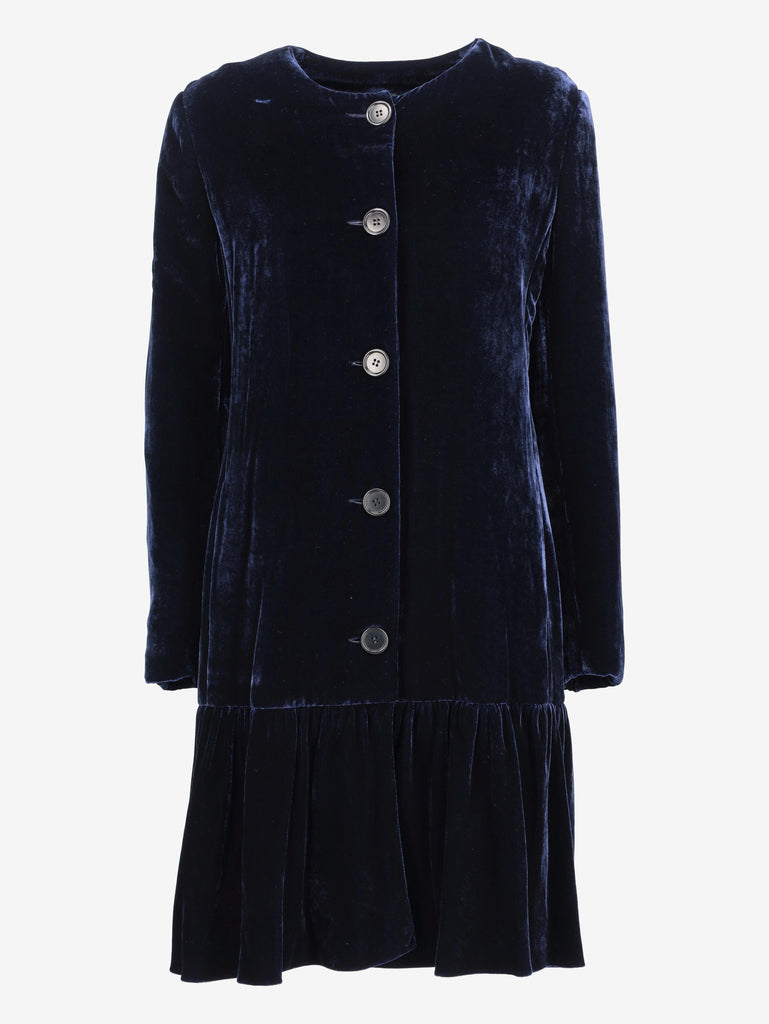 Aspesi Velvet Ruffle-Hem Swing Dress CVM26.6.120  Aspesi 