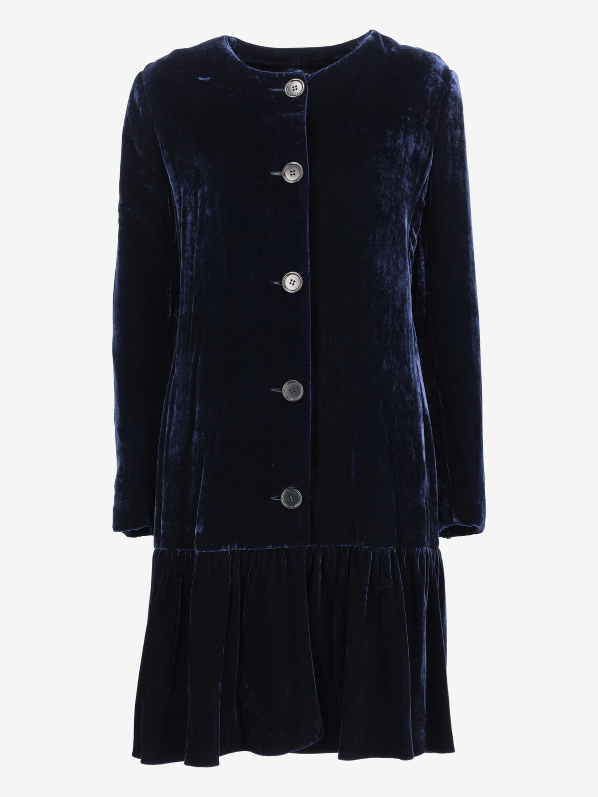 Aspesi Velvet Ruffle-Hem Swing Dress CVM26.6.120  Aspesi 