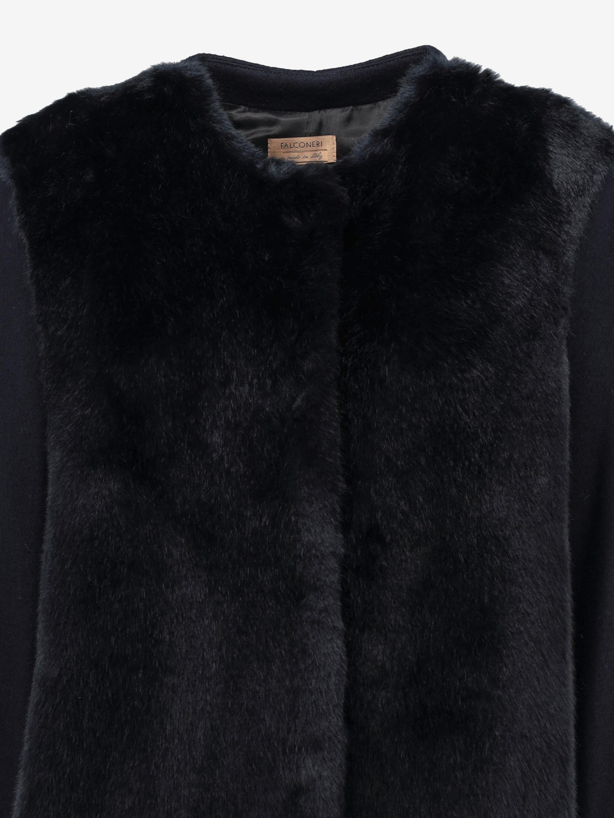 Falconeri Mixed-Texture Coat with Faux Fur Front CVM26.6.130  Falconeri 
