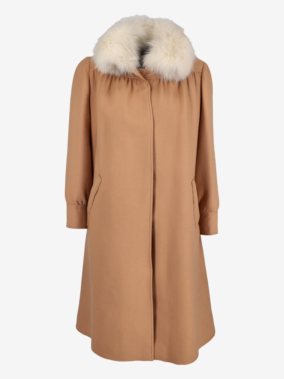 Courrèges Wool Coat With Fur Collar MR120725.11  Courrèges 