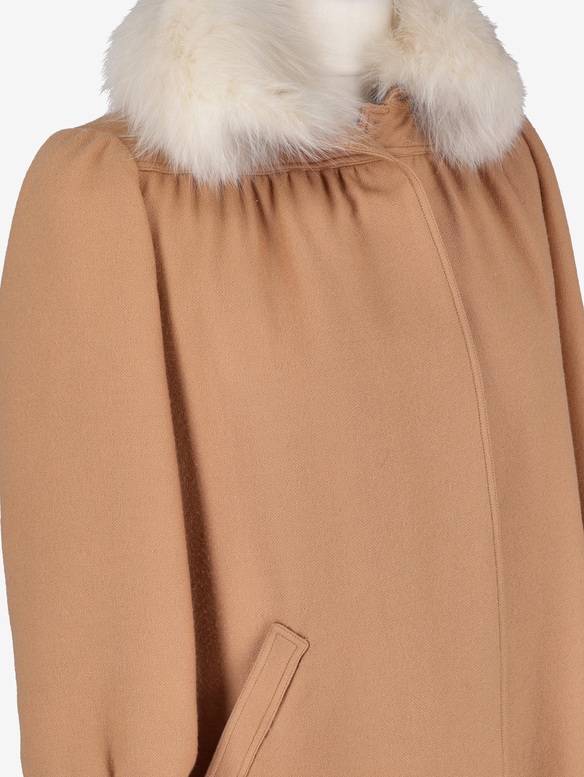 Courrèges Wool Coat With Fur Collar MR120725.11  Courrèges 