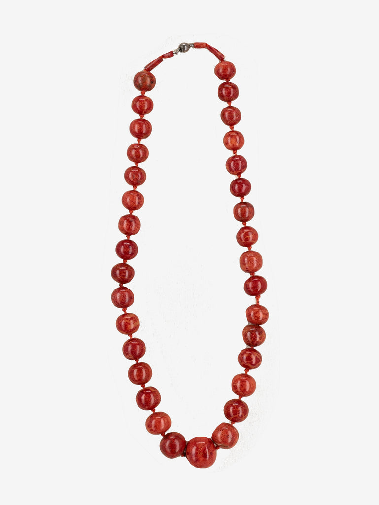 Vintage Wood-Like Sphere Necklace WCV13032025.48.1  Vintage 