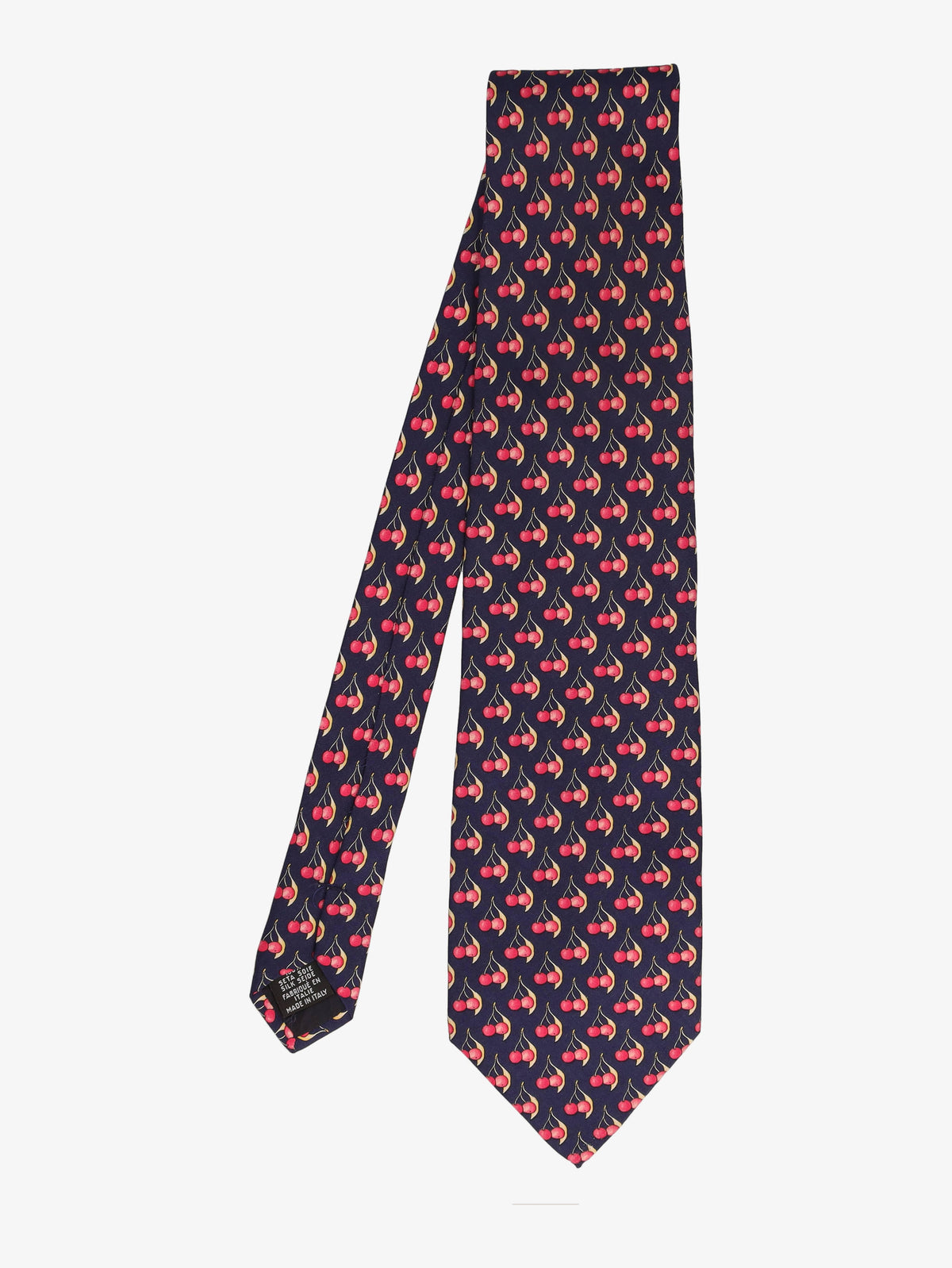Cravatta con stampa ciliegia Yves Saint Laurent