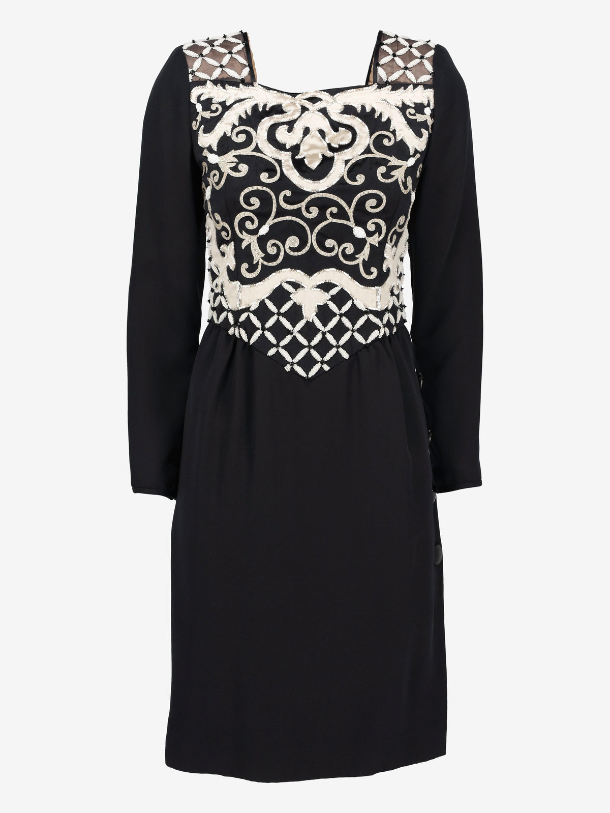 Valentino 1980s Dress in Black Silk Crepe AR012  Valentino 