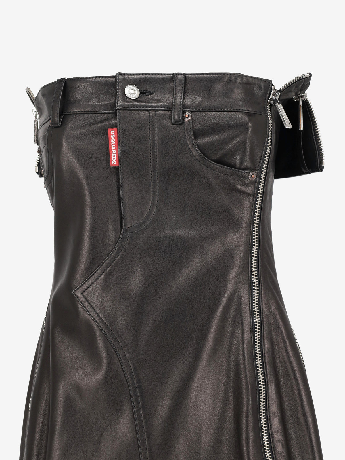 Dsquared2 "Misfits" Leather Strapless Dress CVM26.23.21  Dsquared² 