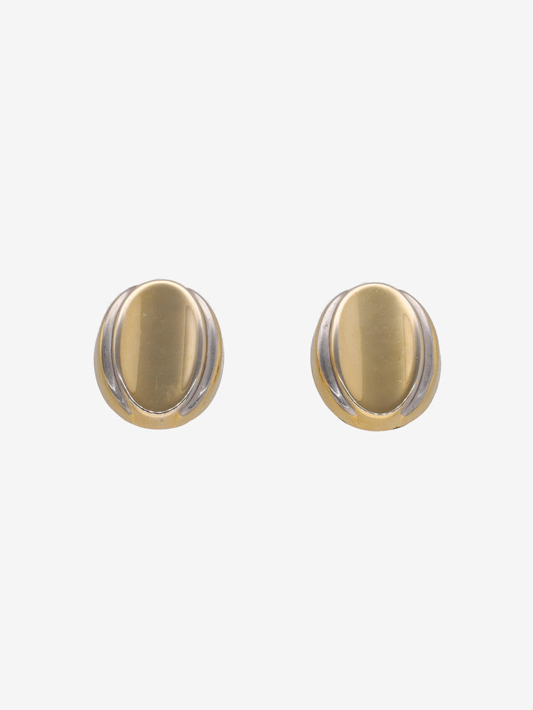 Vintage Concave Elongated Clip-On Earrings W13426.41  Vintage 