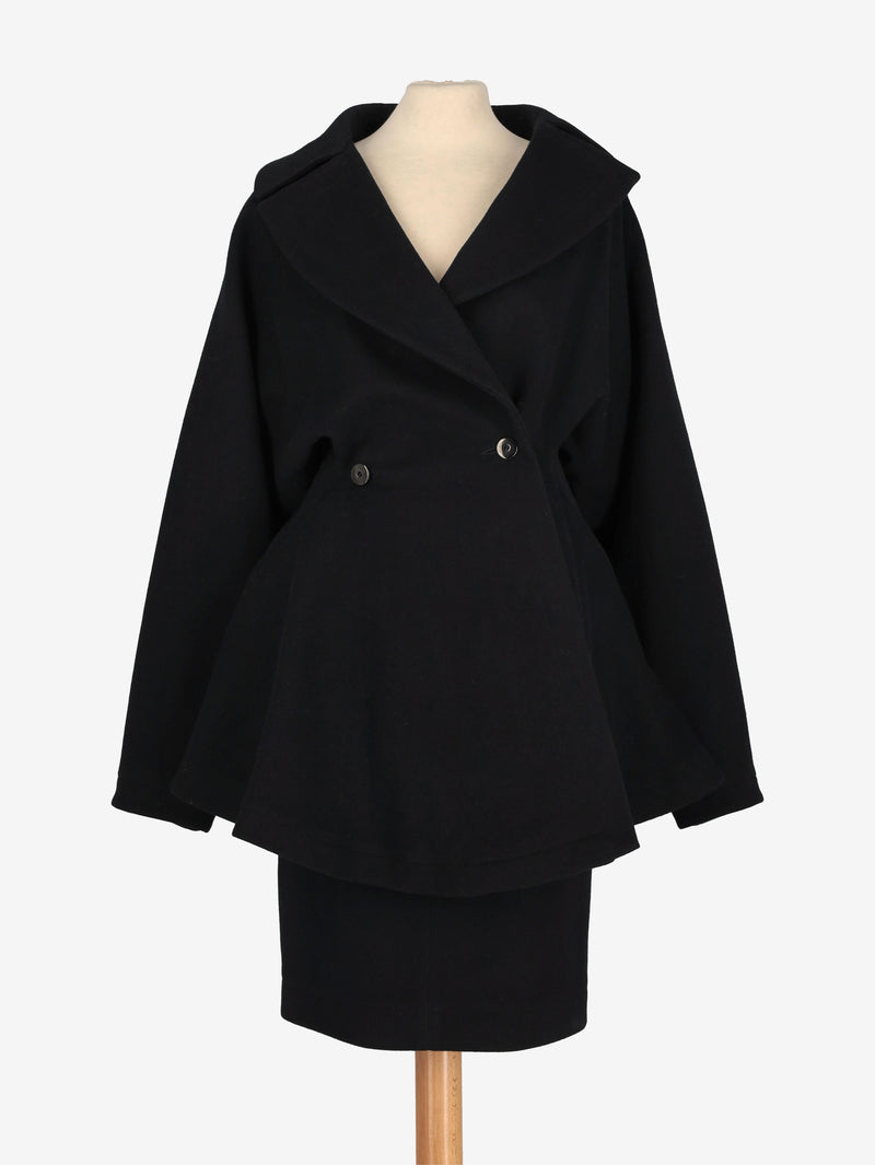 Alaïa Black Wool Coat and Skirt Set WCV100433  Alaïa 