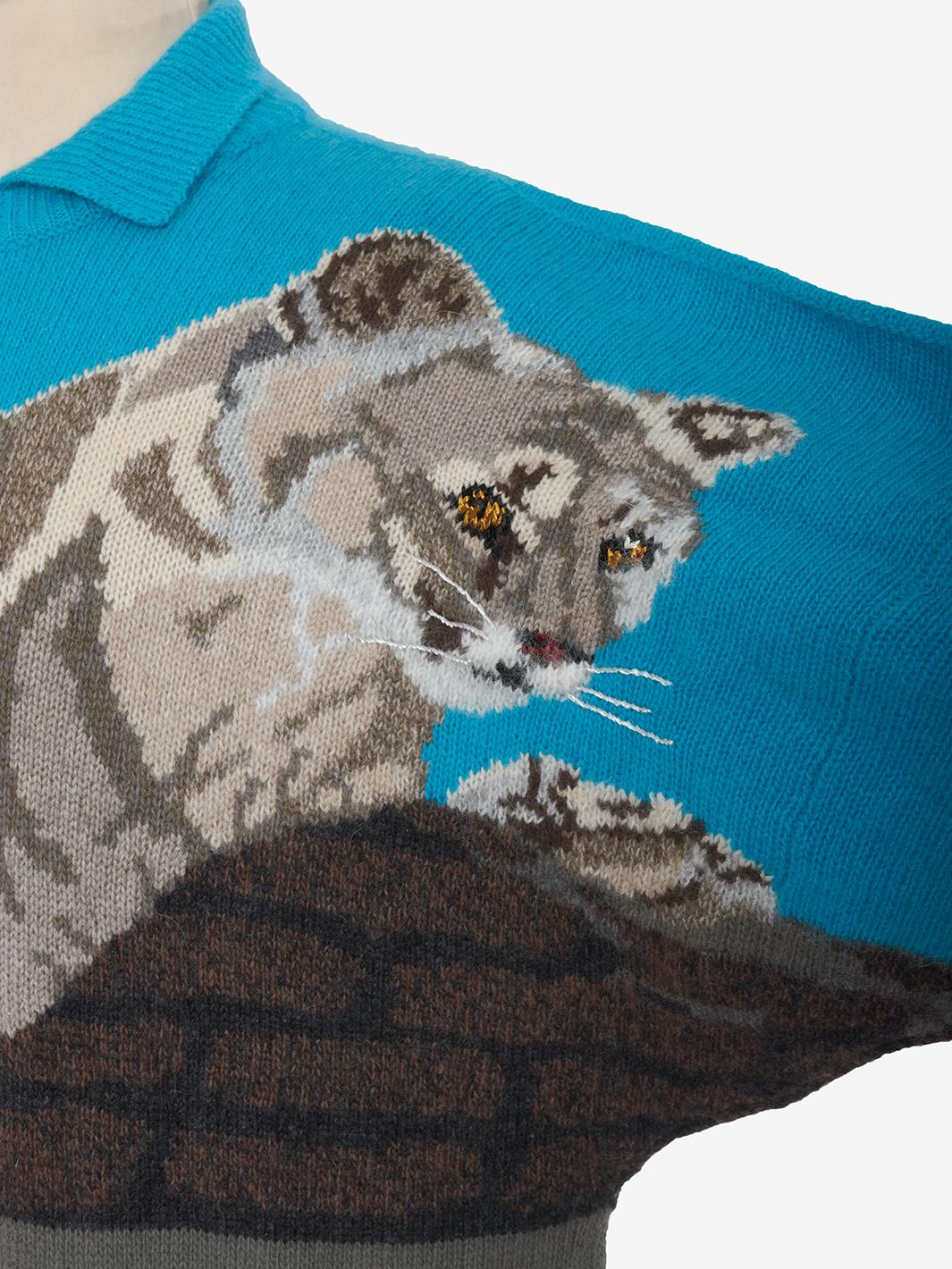 Krizia Wool dress with puma embroidery