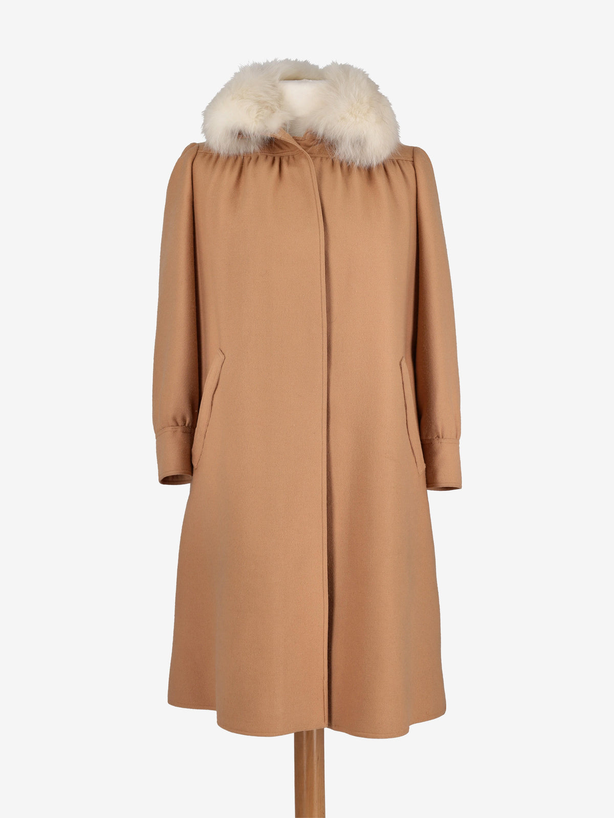Courrèges Wool Coat With Fur Collar MR120725.11  Courrèges 