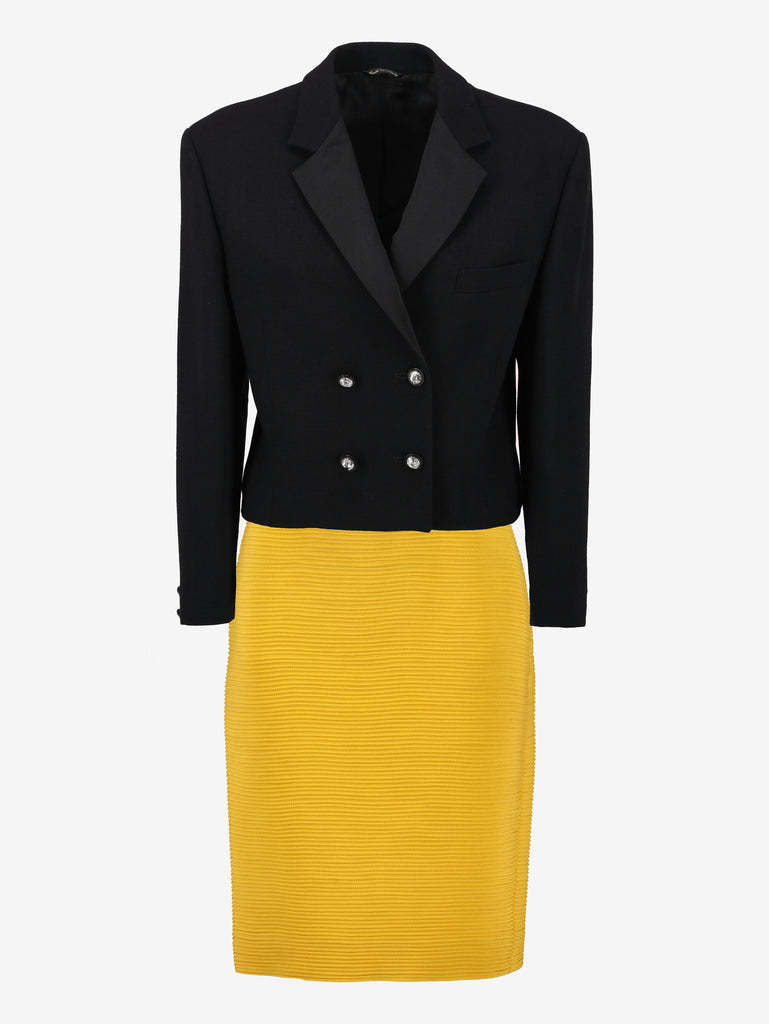 Abito nero e giallo Gianni Versace Couture