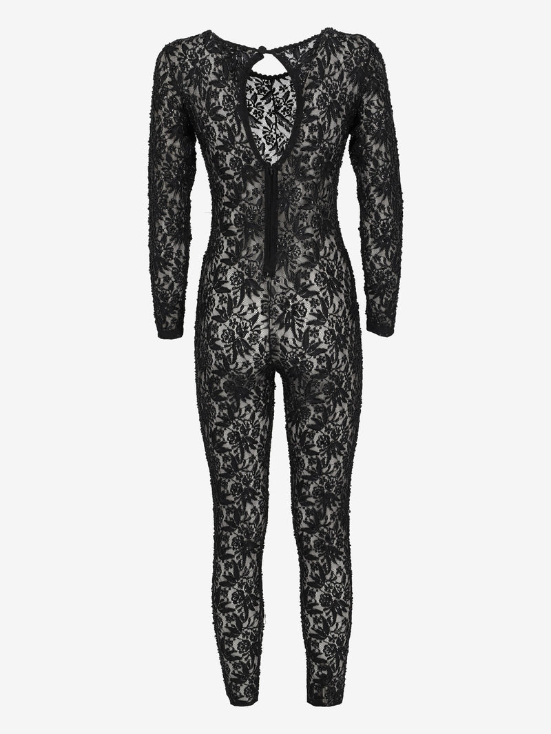 Vintage Lace Beaded Jumpsuit W261103.1  Vintage 