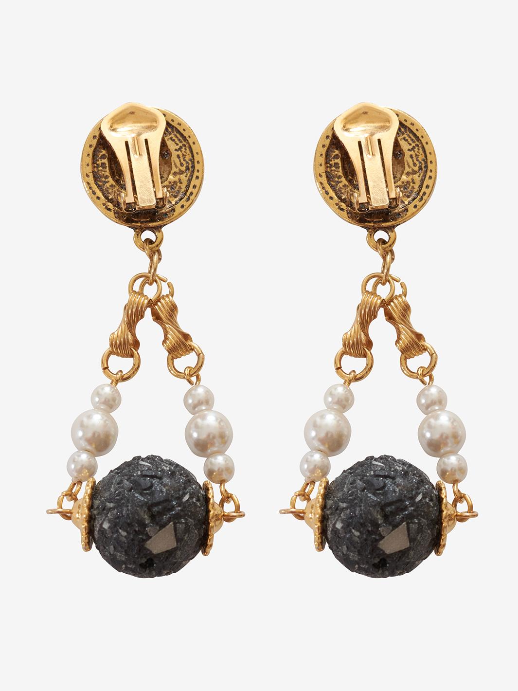 Vintage earrings with black stone MR280923_16  Vintage 