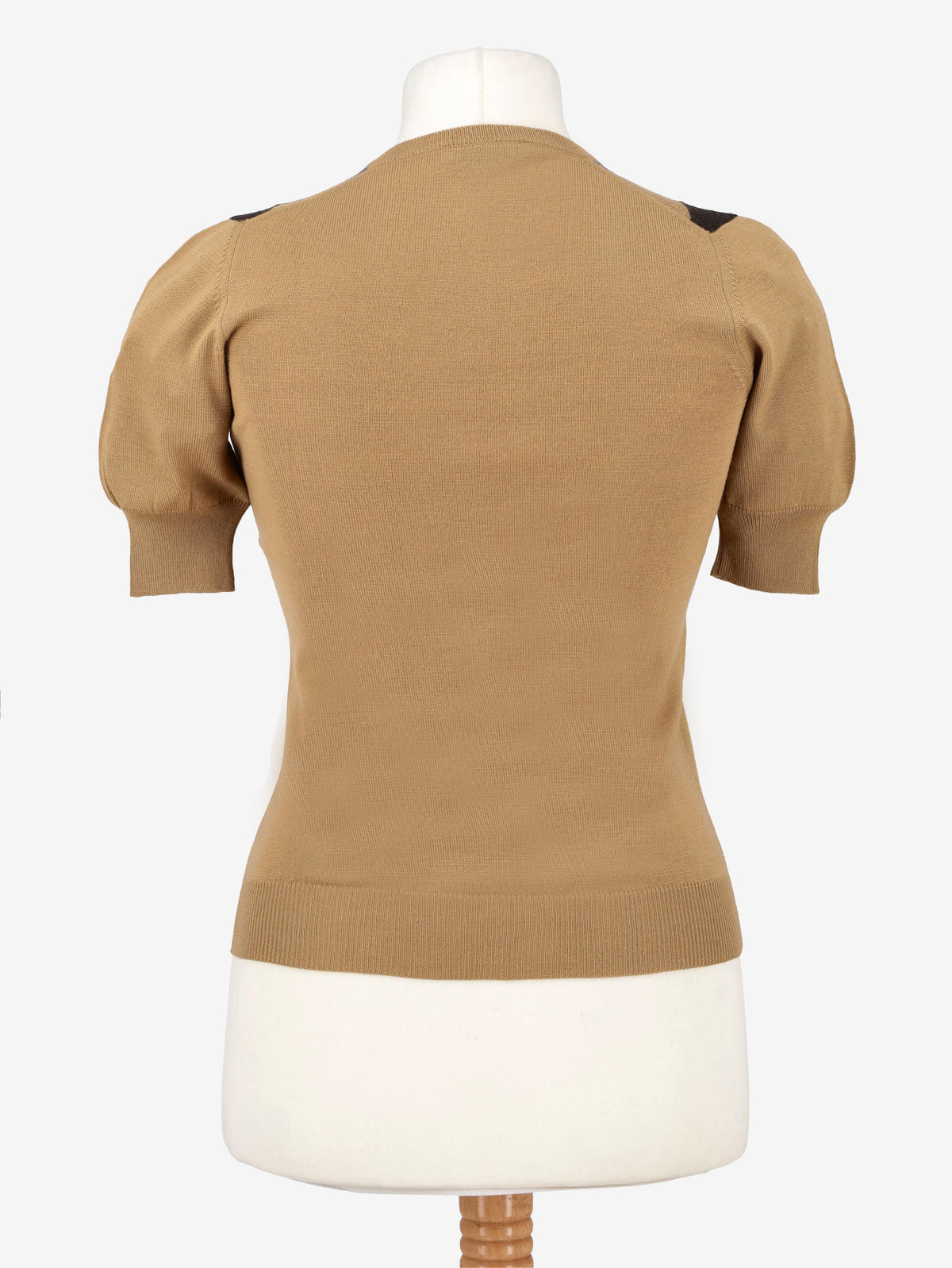 Prada Short-Sleeved Wool Argyle Sweater W02122025.1  Prada 