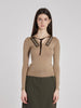 Y2K Prada taupe-coloured wool sweater with strass embroidery MR226662  Prada 