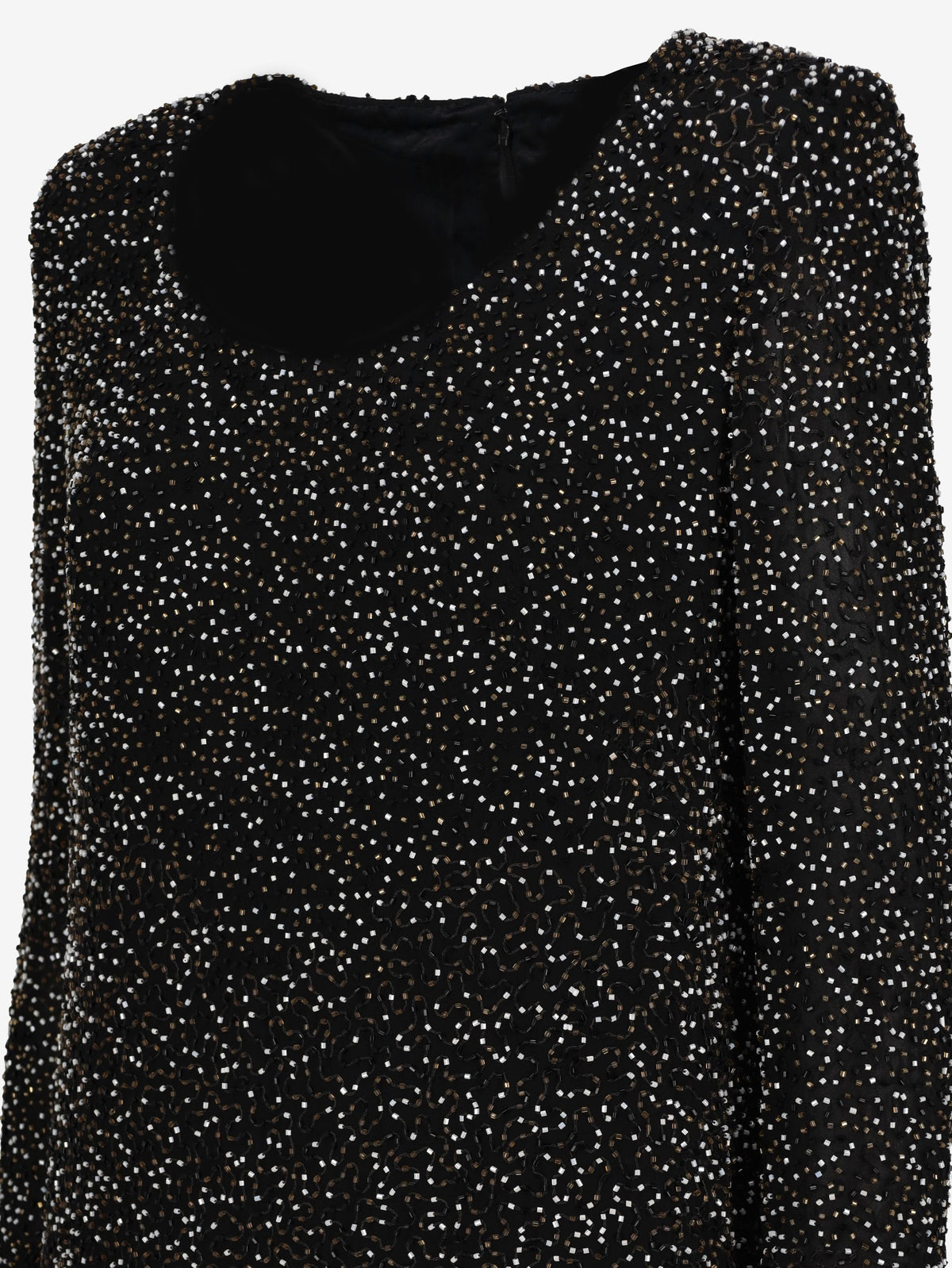 Vintage Beaded Midi Dress with Padded Shoulders W130426_1  Vintage 