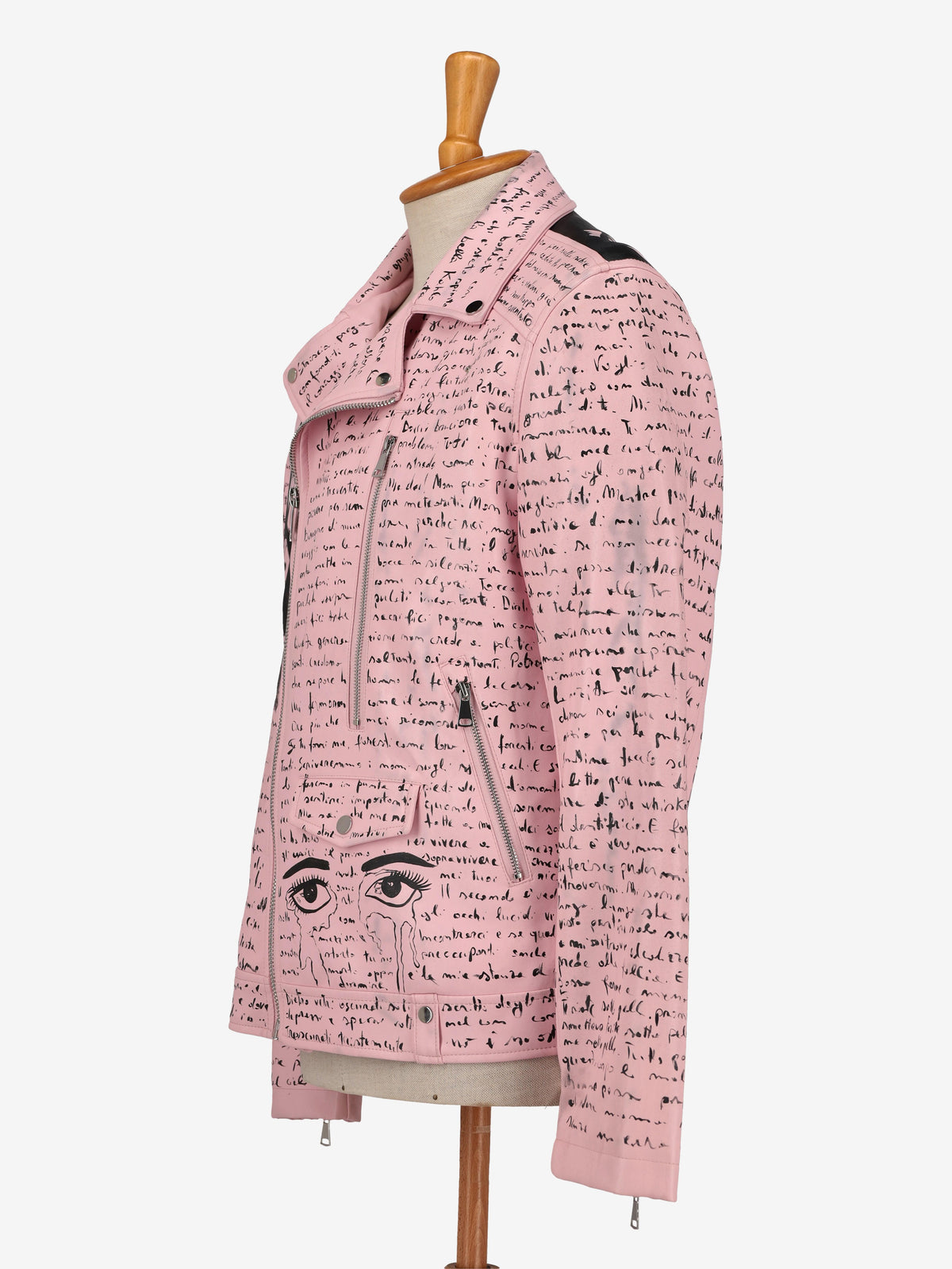 Vintage Lettering Pink Biker Jacket WCV250856.04  Vintage 
