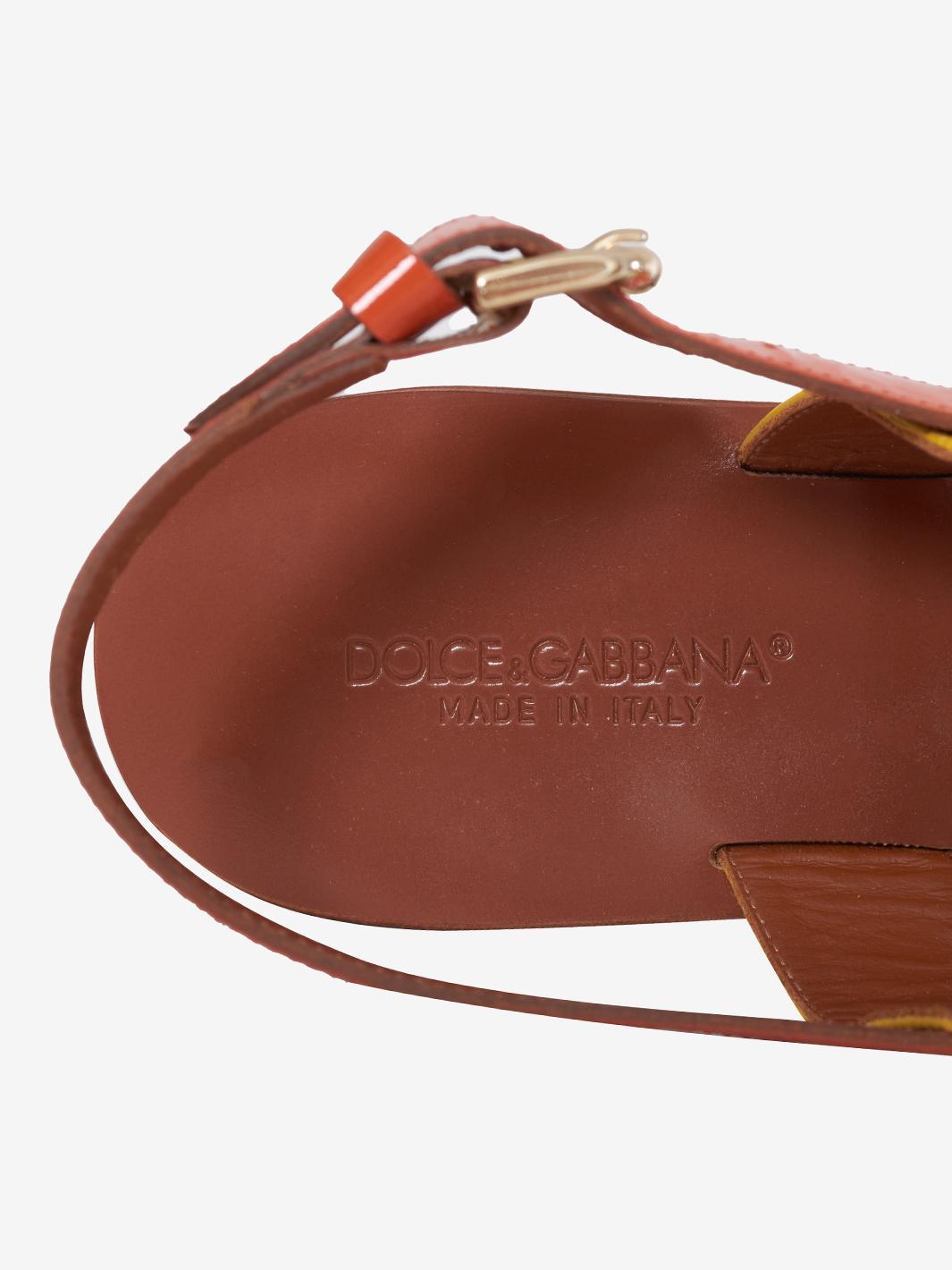 Dolce &amp; Gabbana 多色皮革凉鞋