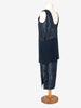 Gianfranco Ferré Blue Navy Beaded Suit