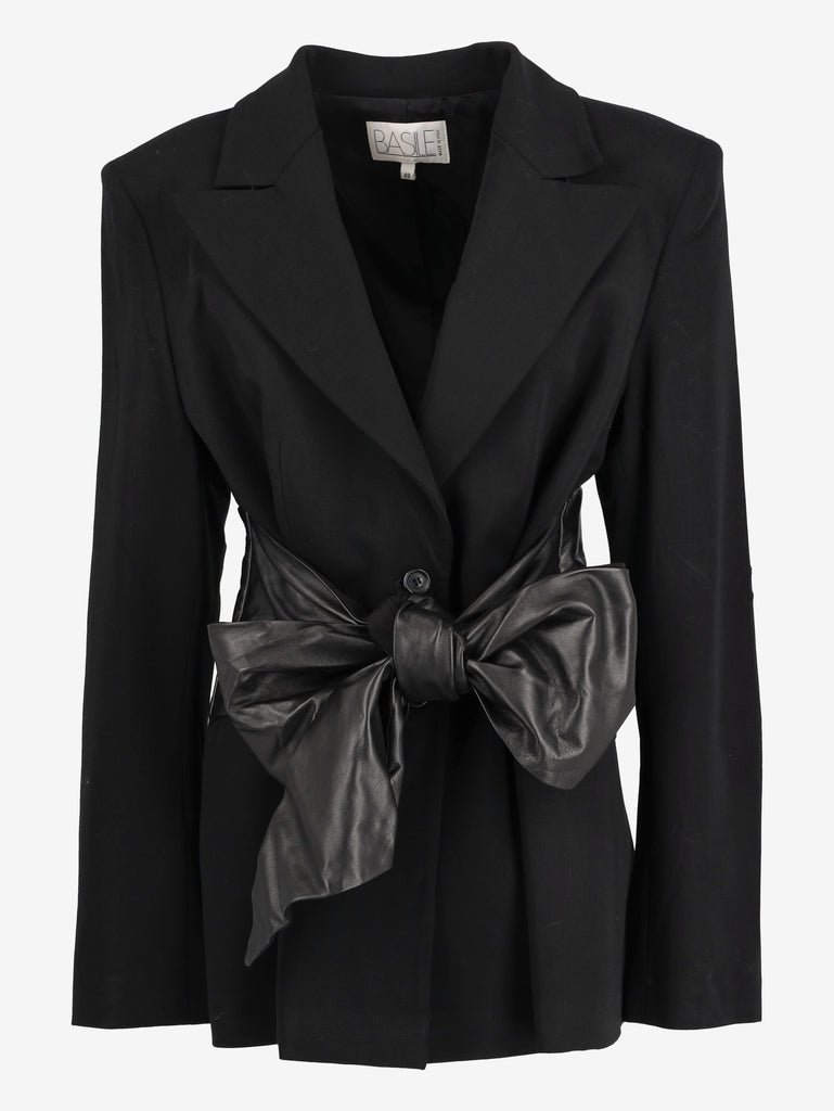 Basile Black Blazer With Leather Belt W2511.116.07  Basile 