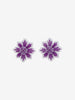 Vintage Geometric Square Earrings with Woven Purple Thread W13426.7  Vintage 