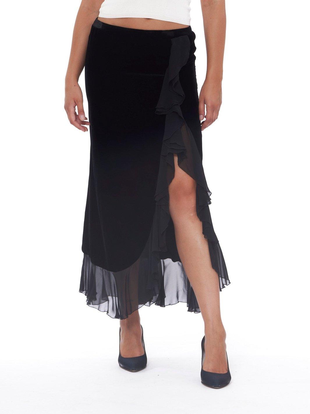 Y2K Armani skirt in black velvet W22060911  Armani Collezioni 