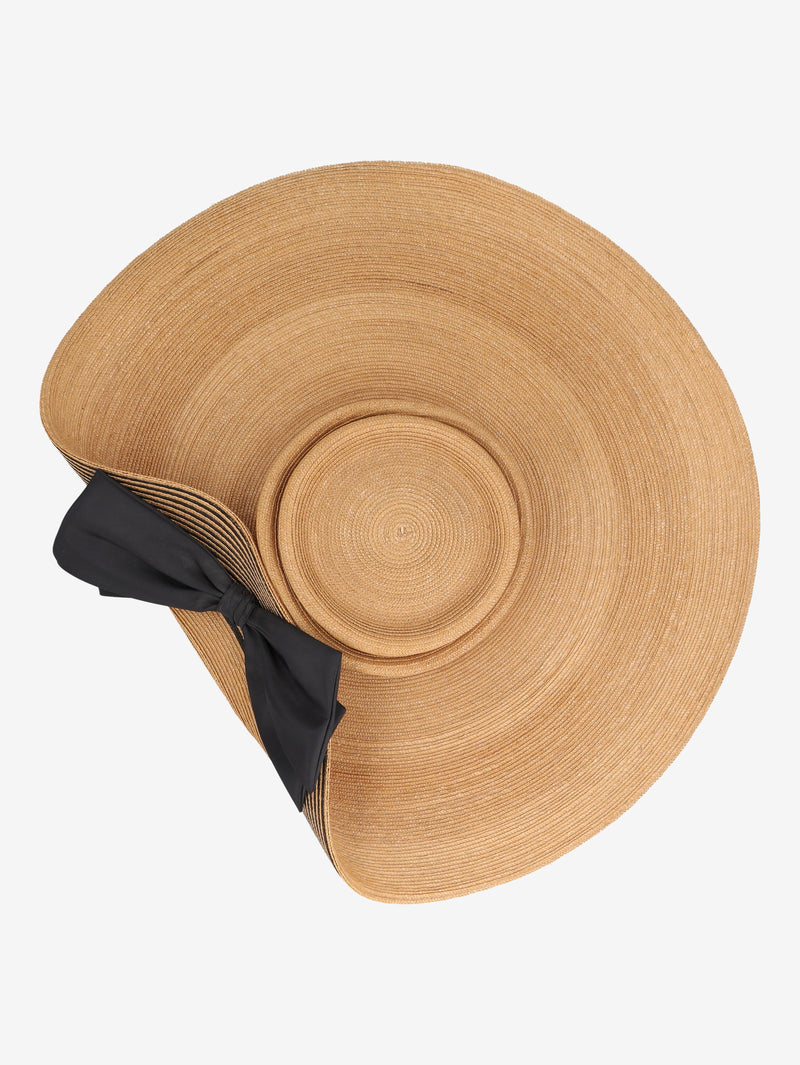 Vintage Big Straw Hat with Statement Bow W27526.152  Vintage 