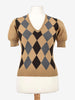 Prada Short-Sleeved Wool Argyle Sweater W02122025.1  Prada 