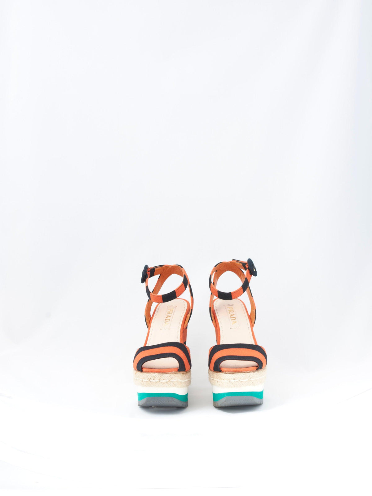 Prada canvas sandal with wedge, '00s