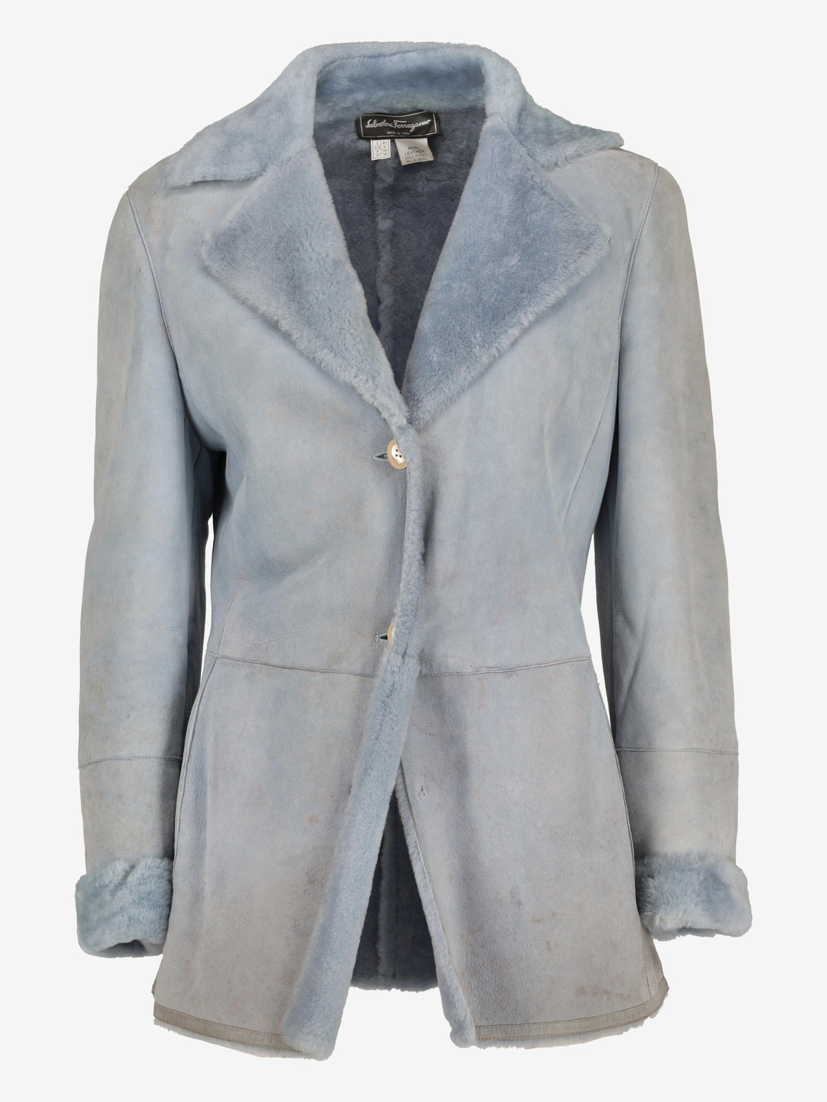 Salvatore Ferragamo Shearling Jacket with Front Button Closure W7426.20  Ferragamo 