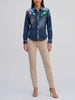 Dsquared2 Dark Ripped Metal Patch Western Denim Shirt CVM26.23.43  Dsquared² 