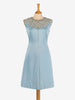 Satin Dress With Embroidered Beaded Flowers - 60s AR096  Vintage 
