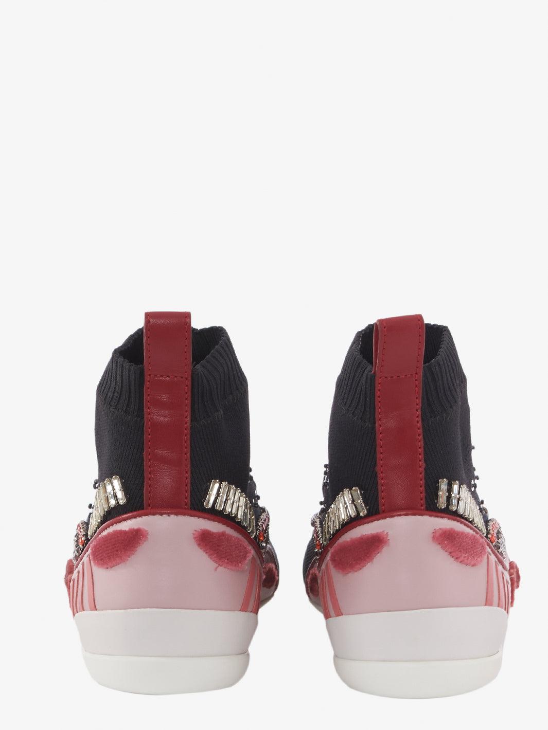 Valentino black stretch fabric perforated sock sneakers CVM22.81.6  Valentino 