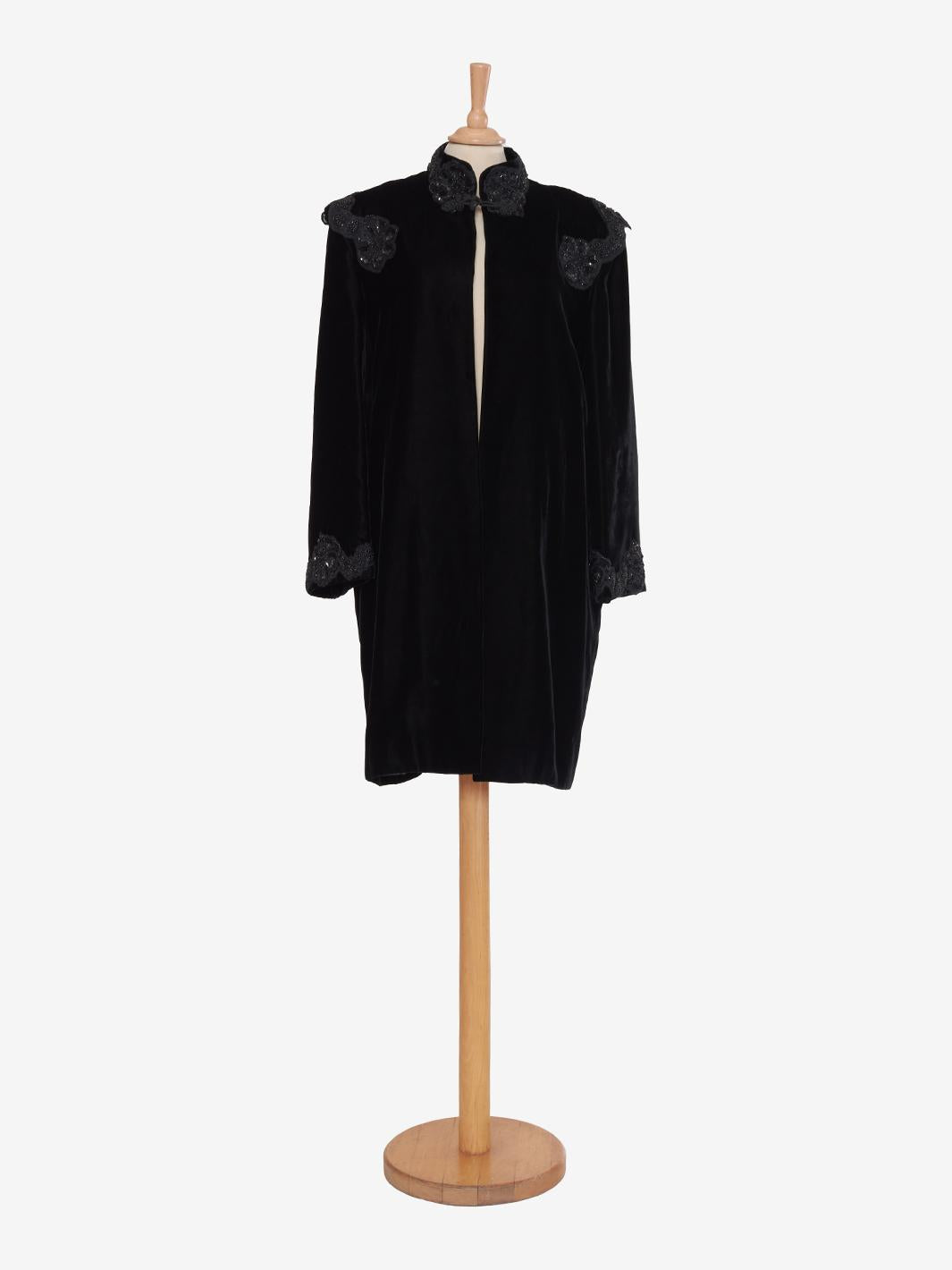 Vicky Tiel Black Velvet Coat