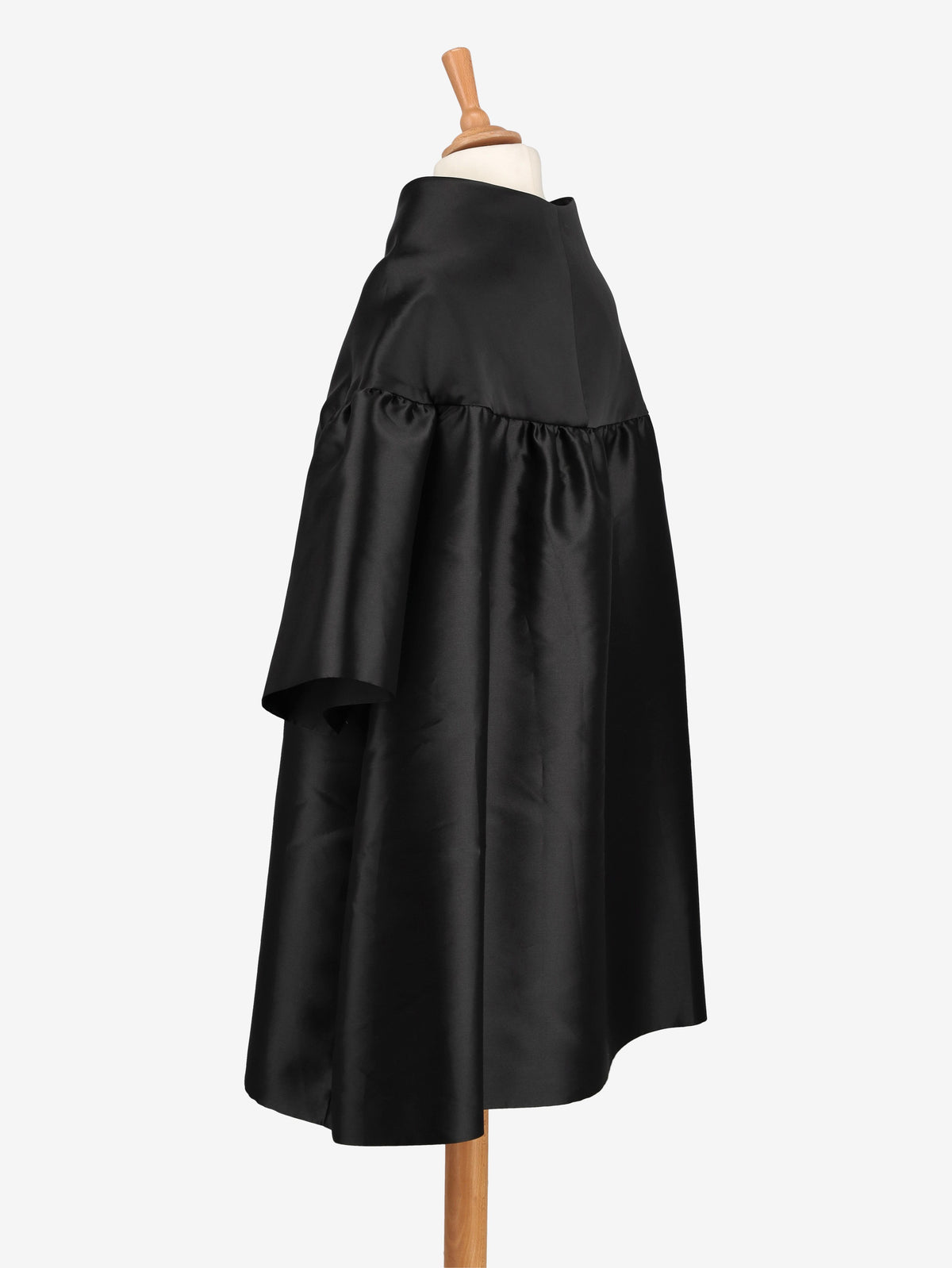 Alberta Ferretti Black Taffetà Overcoat