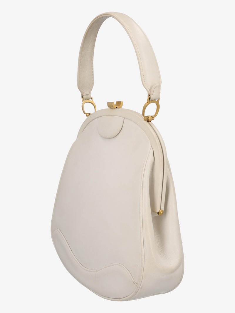 Vintage White Leather Handbag WCV300625.45  Vintage 