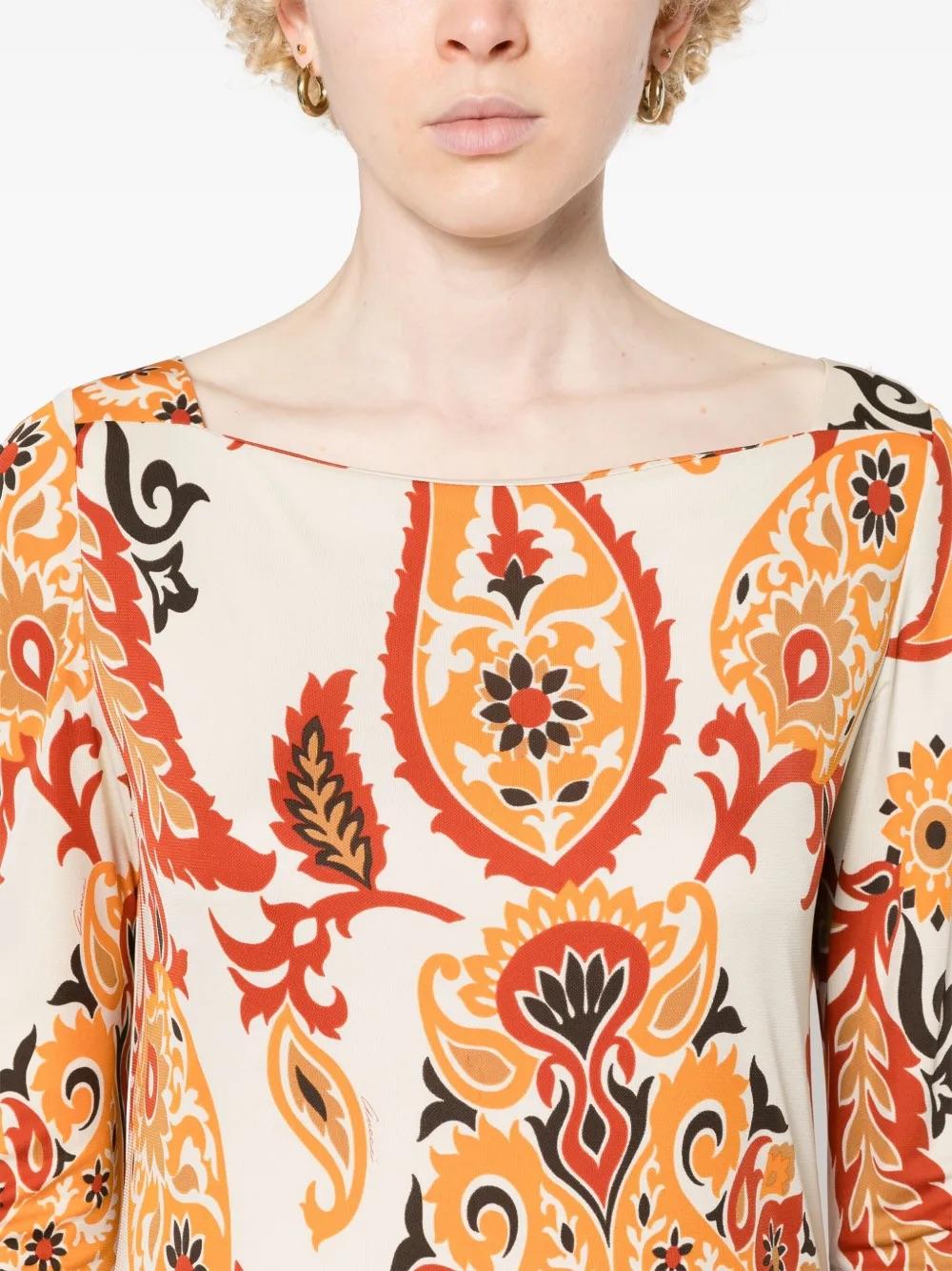 Gucci Vintage Paisley-Print Bateau Midi Dress WCV241030  Gucci 