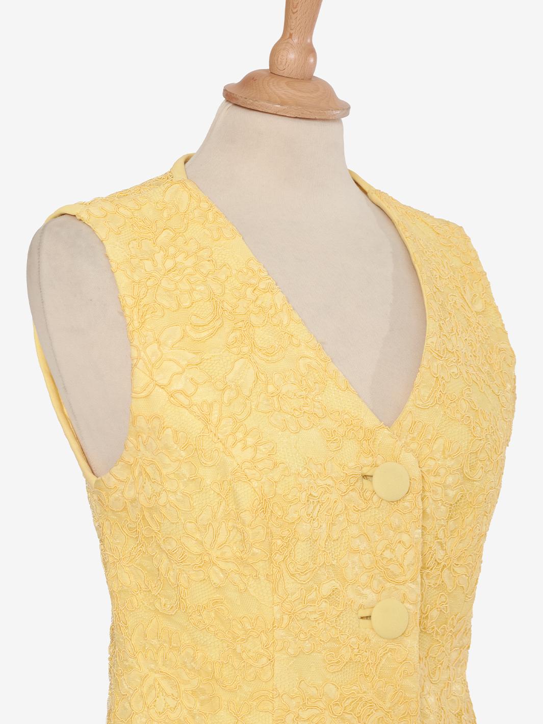 Gai Mattiolo Gilet giallo in pizzo