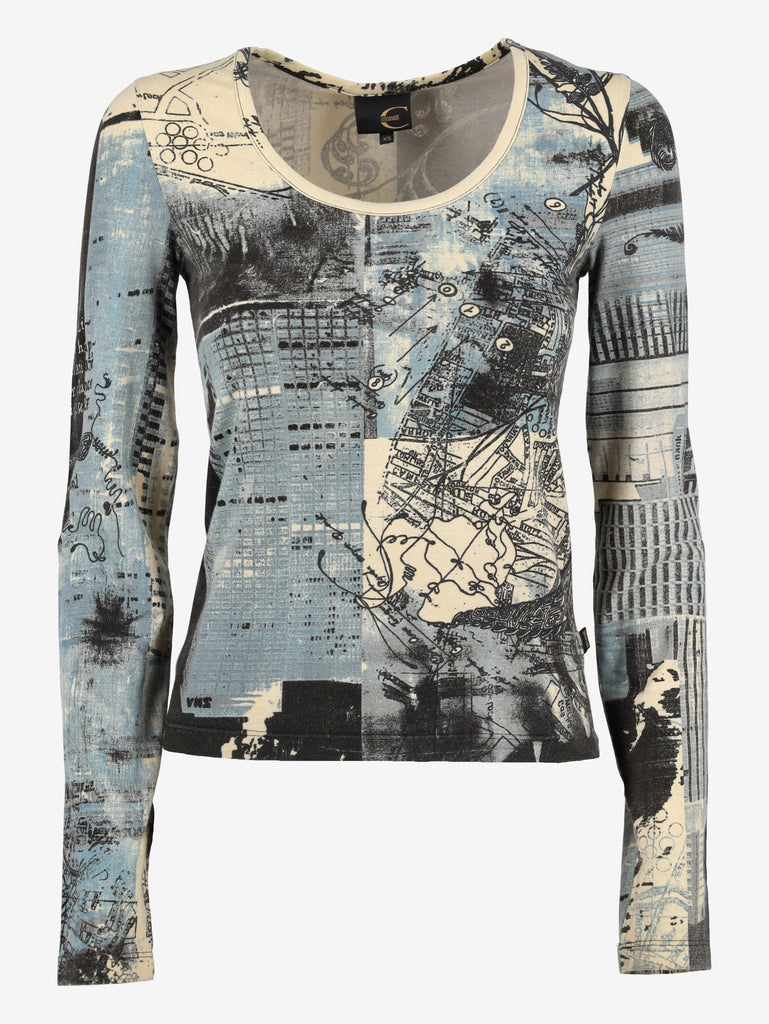 Just Cavalli Map Print Shirt W24121253.12  Just Cavalli 