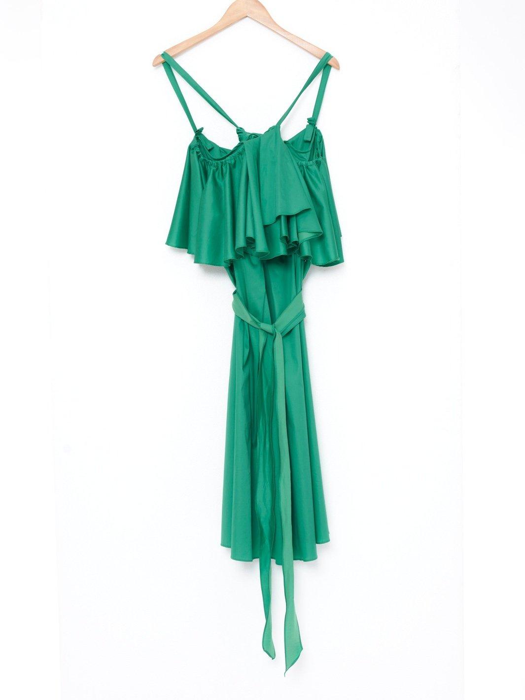 Y2K Alessandro De Benedetti green evening dress with ruffles W22051924  Alessandro De Benedetti 