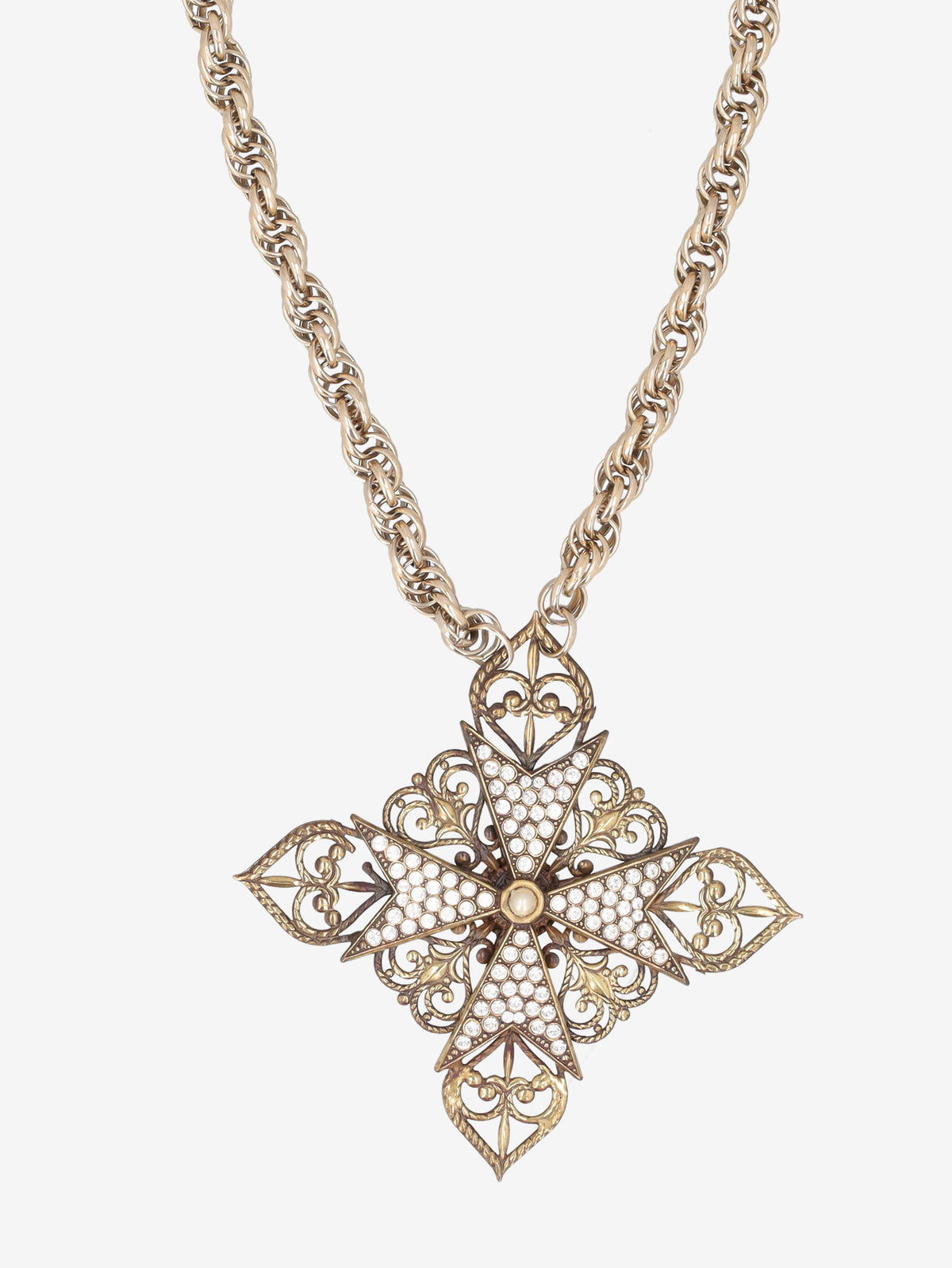 Dolce & Gabbana Baroque Filigree Cross Pendant Necklace W13426.133  Dolce & Gabbana 