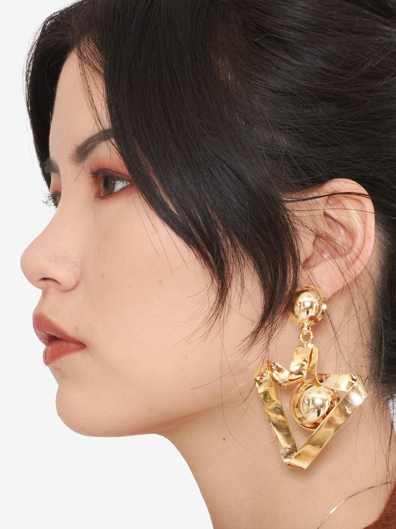 Correani Gold color metal earrings MR280923_15  Correani 