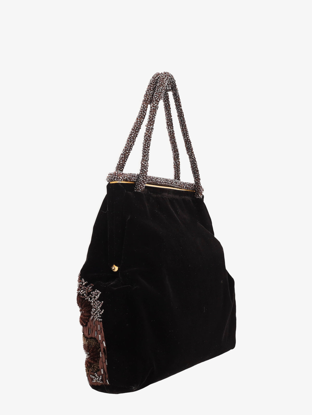 Vintage Beaded And Velvet Handbag